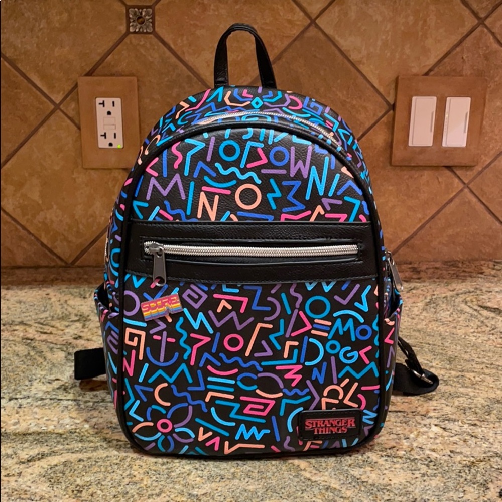 Stranger things funky retro 80s mini backpack